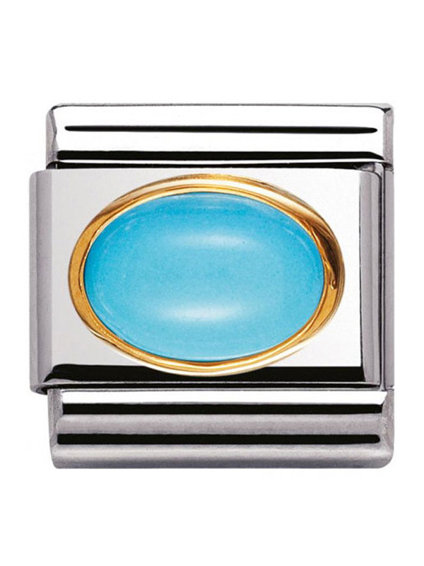 Maillon Nomination classic turquoise ovale