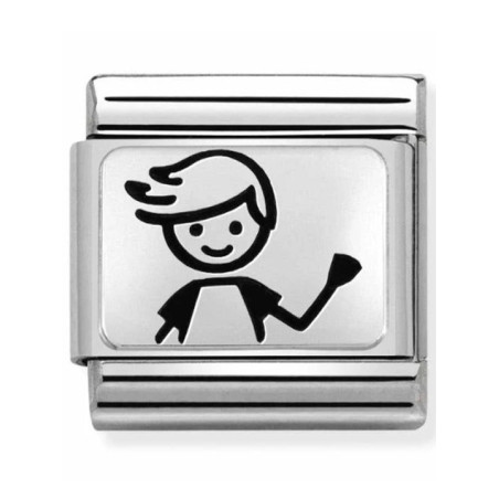 Maillon Nomination classic Famille Petit garcon en Argent