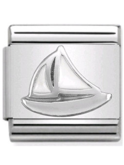 Maillon Nomination classic bateau à voile en Argent