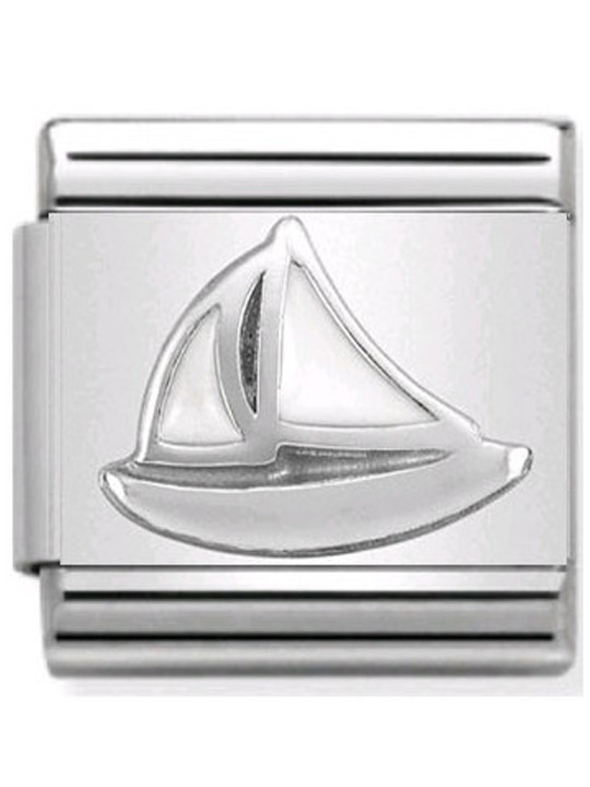 Maillon Nomination classic bateau à voile en Argent