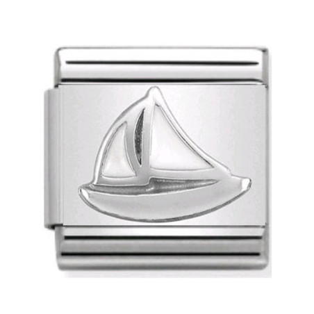 Maillon Nomination classic bateau à voile en Argent