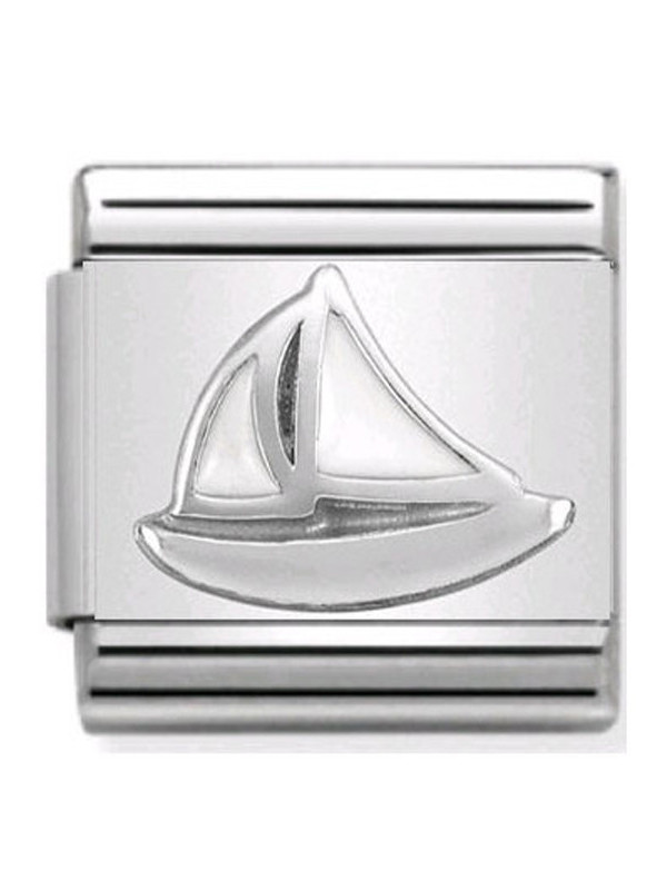 Maillon Nomination classic bateau à voile en Argent