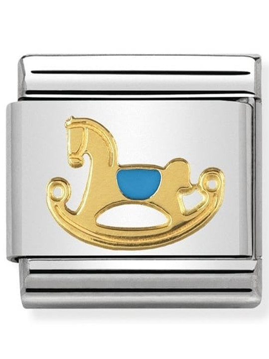 Maillon Nomination classic cheval à bascule bleu