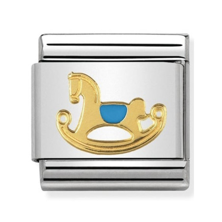 Maillon Nomination classic cheval à bascule bleu
