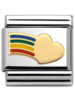 Maillon Nomination classic coeur arc en ciel