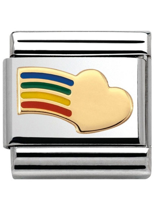 Maillon Nomination classic coeur arc en ciel