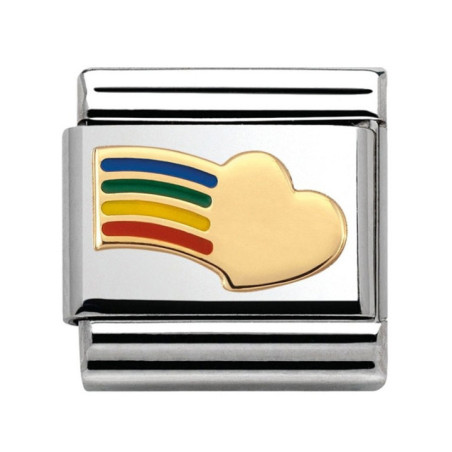 Maillon Nomination classic coeur arc en ciel