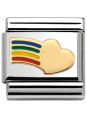 Maillon Nomination classic coeur arc en ciel