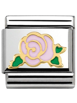 Maillon Nomination classic rose rose en Or