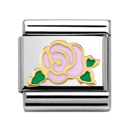 Maillon Nomination classic rose rose en Or