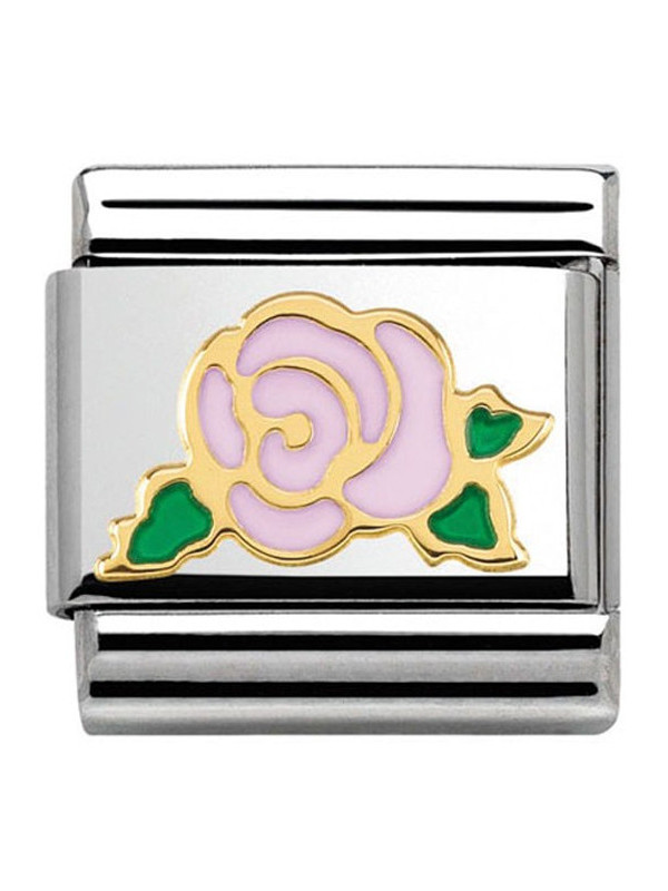 Maillon Nomination classic rose rose en Or