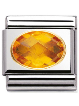 Maillon Nomination classic  pierre jaune facetée