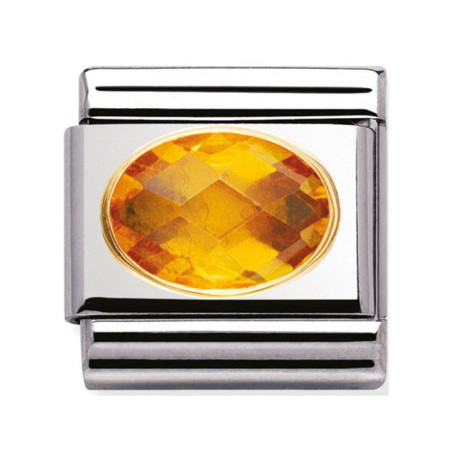 Maillon Nomination classic  pierre jaune facetée