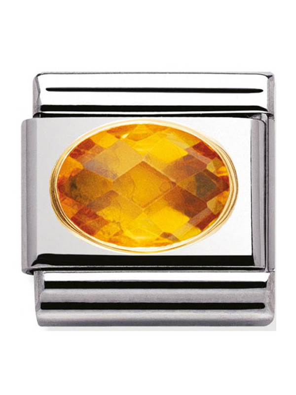 Maillon Nomination classic  pierre jaune facetée