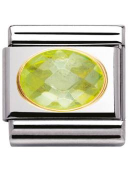 Maillon Nomination classic pierre verte facetée