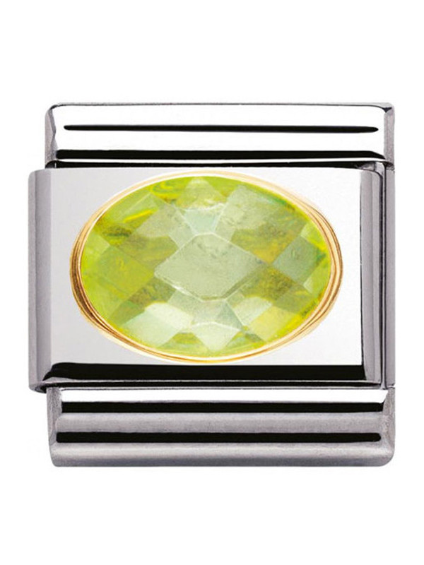 Maillon Nomination classic pierre verte facetée