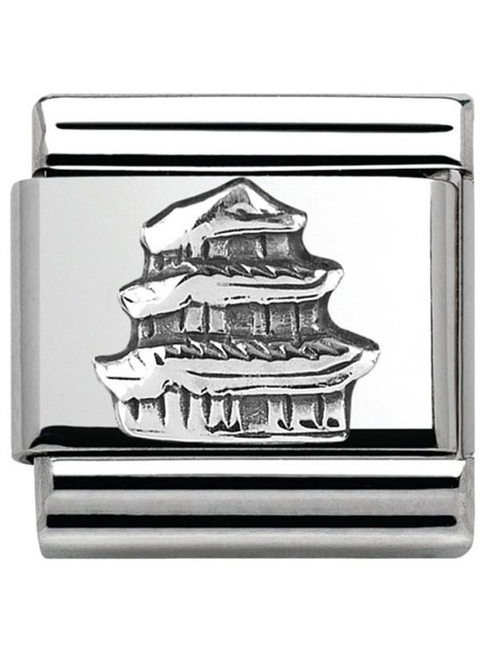 Maillon Nomination classic argent pagode