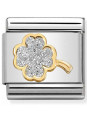 Maillon Nomination classic trèfle glitter et Or