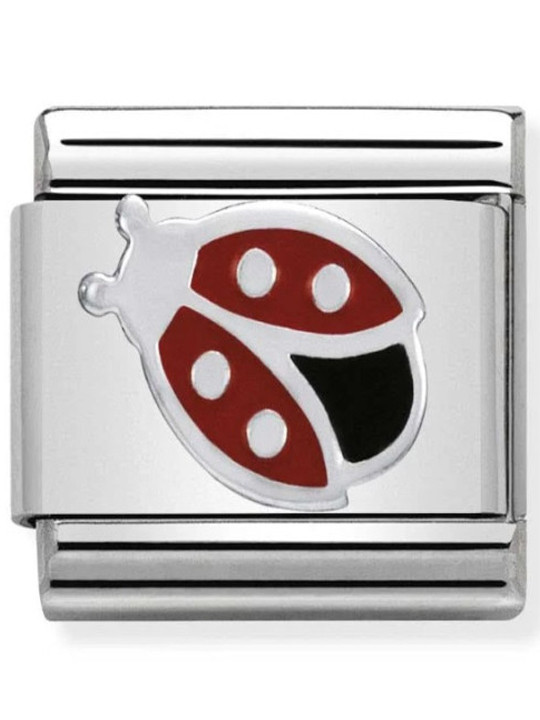 Maillon Nomination classic Animal Coccinelle rouge en Argent