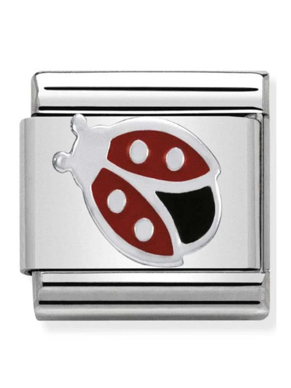 Maillon Nomination classic Animal Coccinelle rouge en Argent
