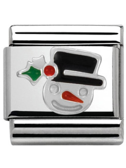 Maillon Nomination classic bonhomme de neige en Argent