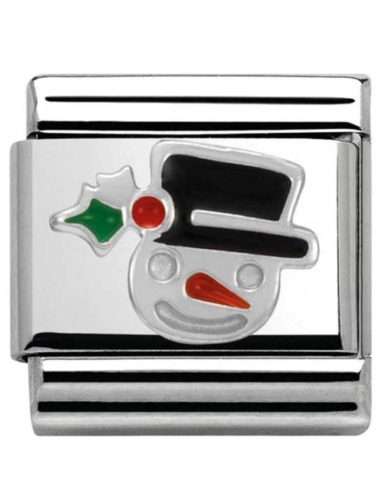 Maillon Nomination classic bonhomme de neige en Argent