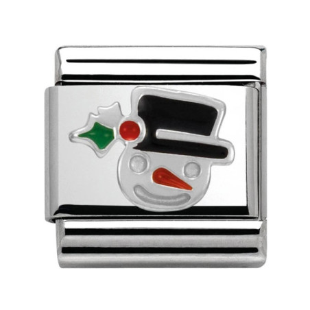 Maillon Nomination classic bonhomme de neige en Argent