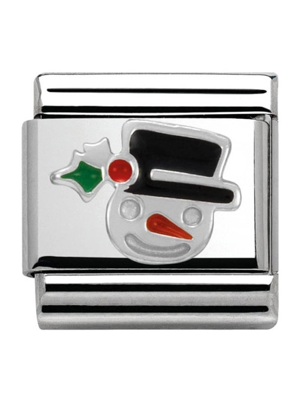 Maillon Nomination classic bonhomme de neige en Argent
