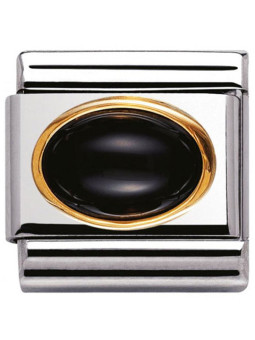 Maillon Nomination classic agathe noire ovale