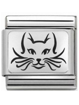 Maillon Nomination classic chat en Argent