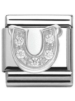 Maillon Nomination classic fer et oxydes en Argent