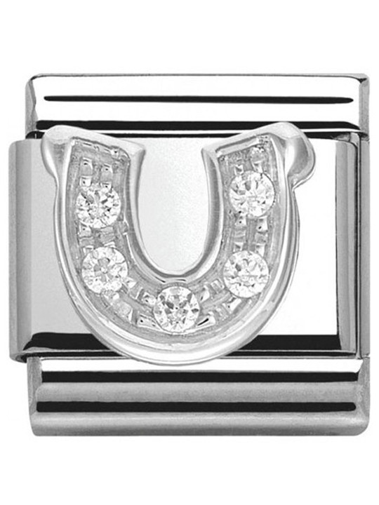 Maillon Nomination classic fer et oxydes en Argent