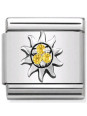 Maillon Nomination classic soleil et oxydes jaunes en Argent