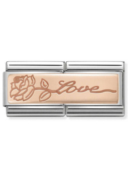 Maillon Nomination classic double Or rose Love