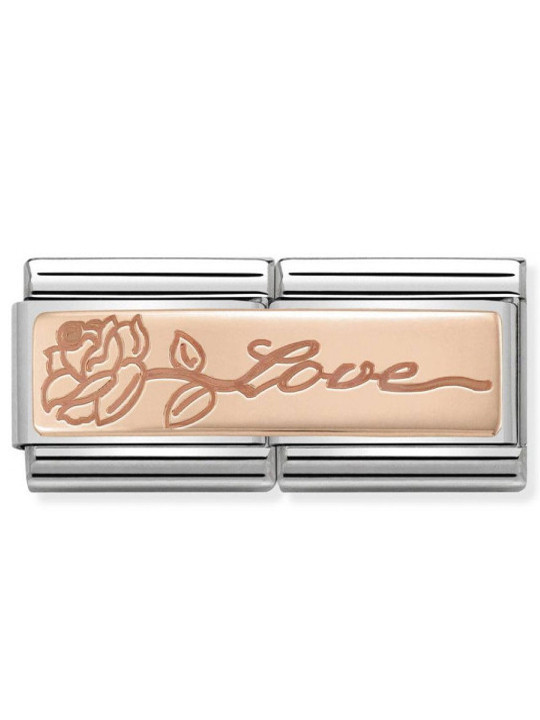 Maillon Nomination classic double Or rose Love