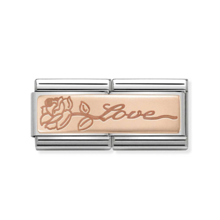 Maillon Nomination classic double Or rose Love