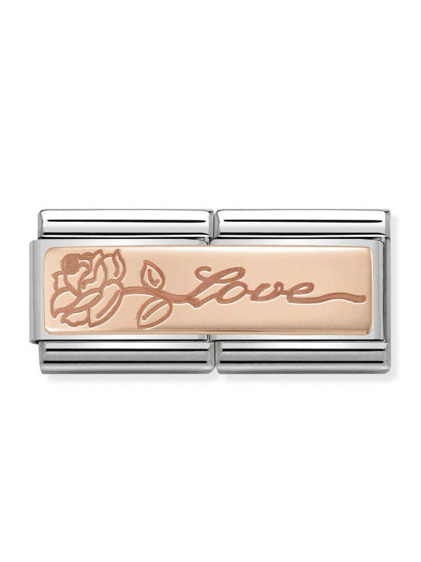 Maillon Nomination classic double Or rose Love