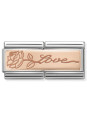 Maillon Nomination classic double Or rose Love
