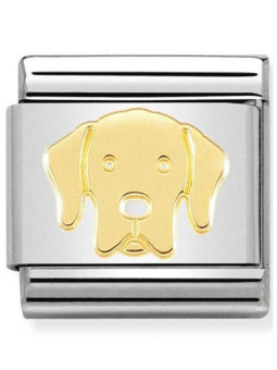 Maillon Nomination classic chien labrador en Or