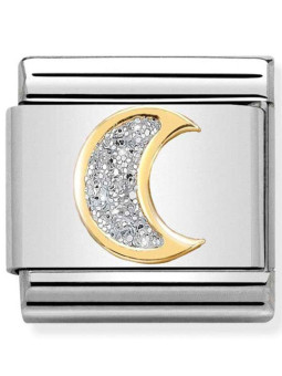 Maillon Nomination classic lune glitter et Or