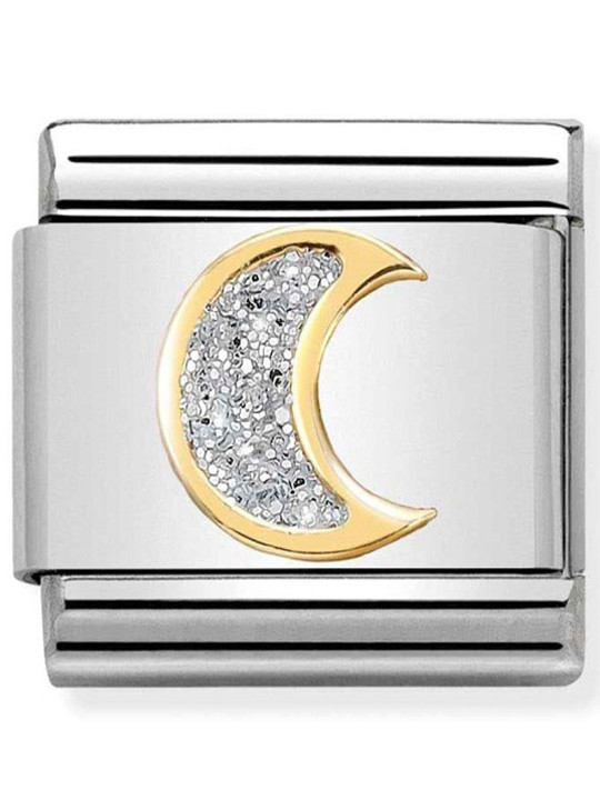 Maillon Nomination classic lune glitter et Or