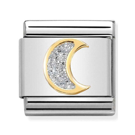 Maillon Nomination classic lune glitter et Or