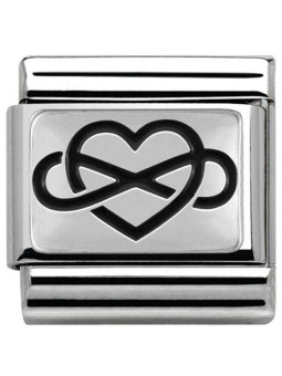 Maillon Nomination classic coeur avec l'infini en Argent