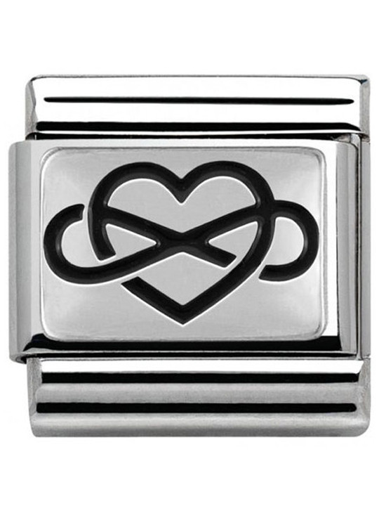 Maillon Nomination classic coeur avec l'infini en Argent