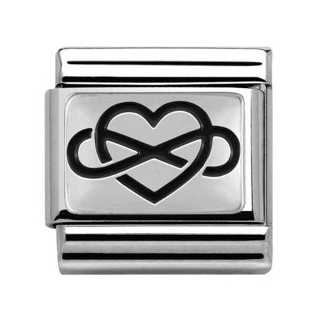 Maillon Nomination classic coeur avec l'infini en Argent
