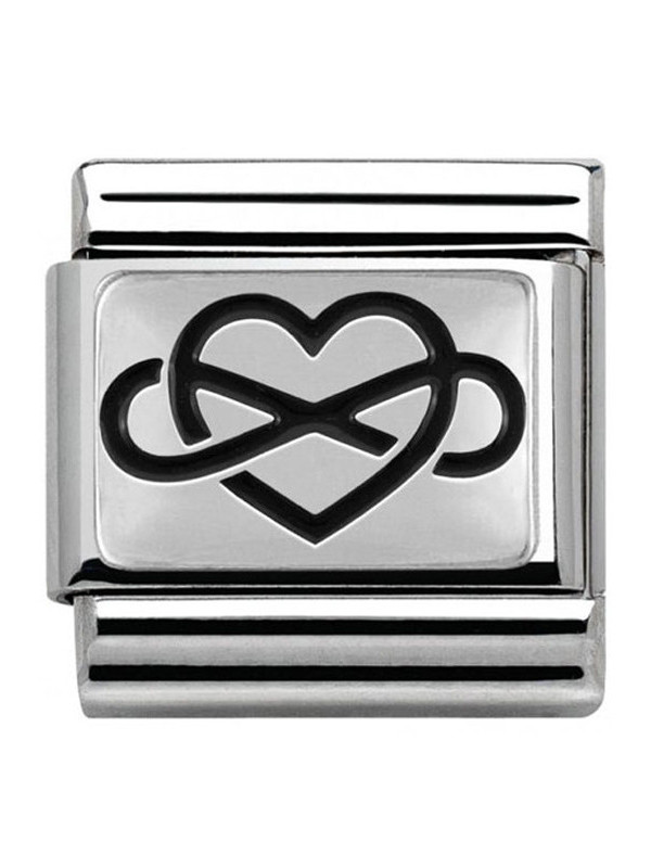 Maillon Nomination classic coeur avec l'infini en Argent