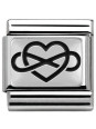 Maillon Nomination classic coeur avec l'infini en Argent