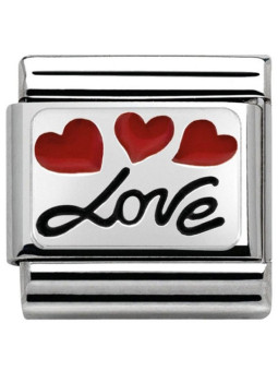 Maillon Nomination classic Argent Love et coeurs