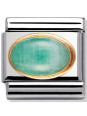 Maillon Nomination classic emeraude ovale