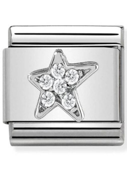 Maillon Nomination classic étoile oxydes en Argent